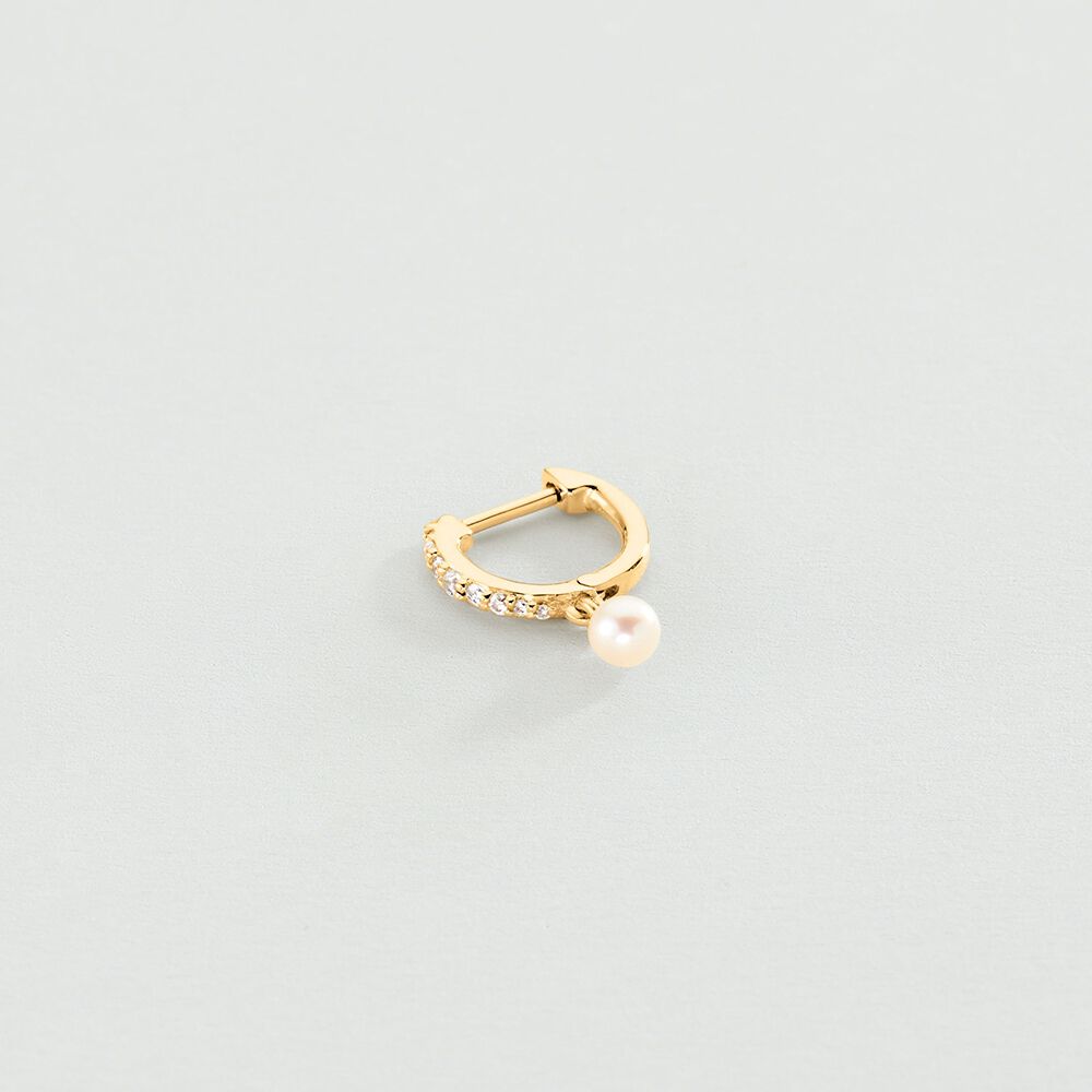 Hoop piercing PRECIEUX - Pearl / Gold - Hoop piercing  | Agatha