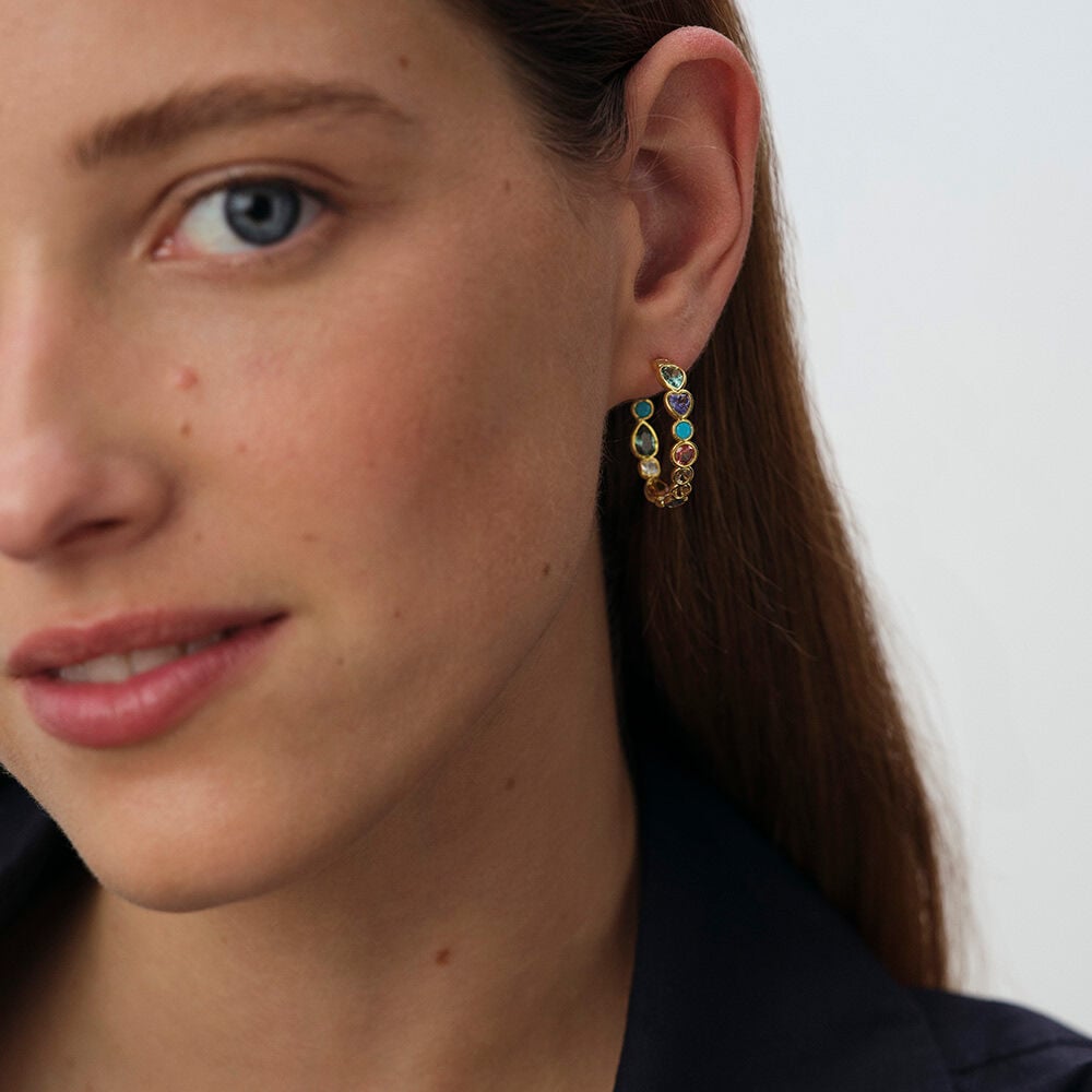 Hoops CANDY - Multicolor / Gold - Earrings  | Agatha
