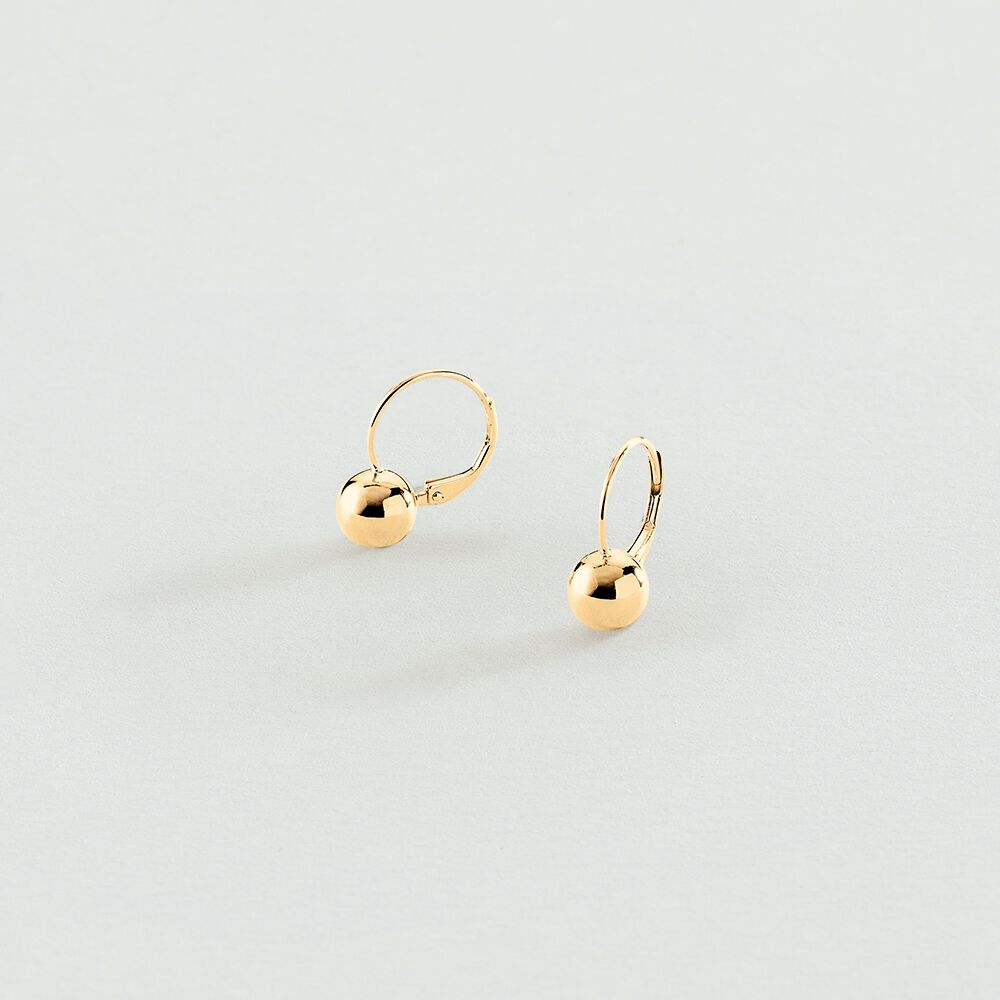 Long earrings BOUL - Golden - Ball earrings  | Agatha