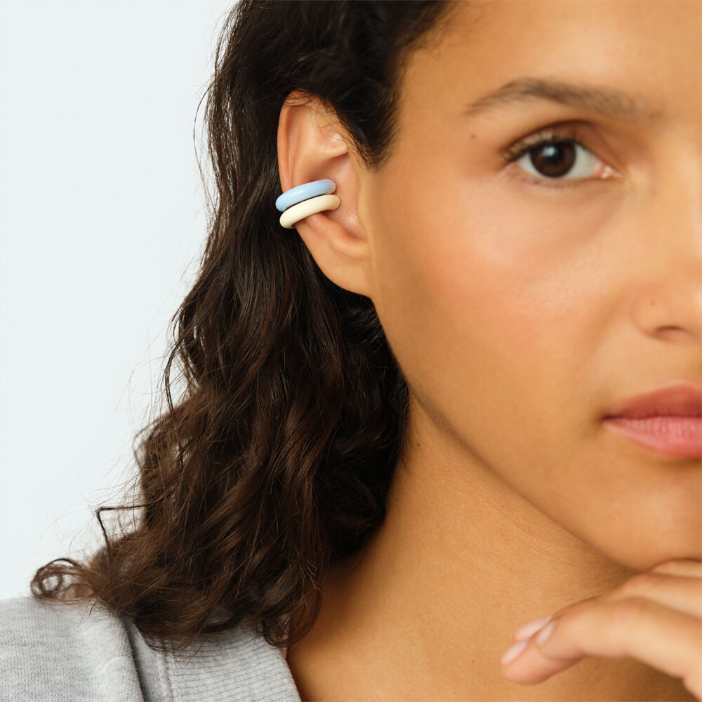Ear cuff LEO - White / Gold - Ear cuff  | Agatha