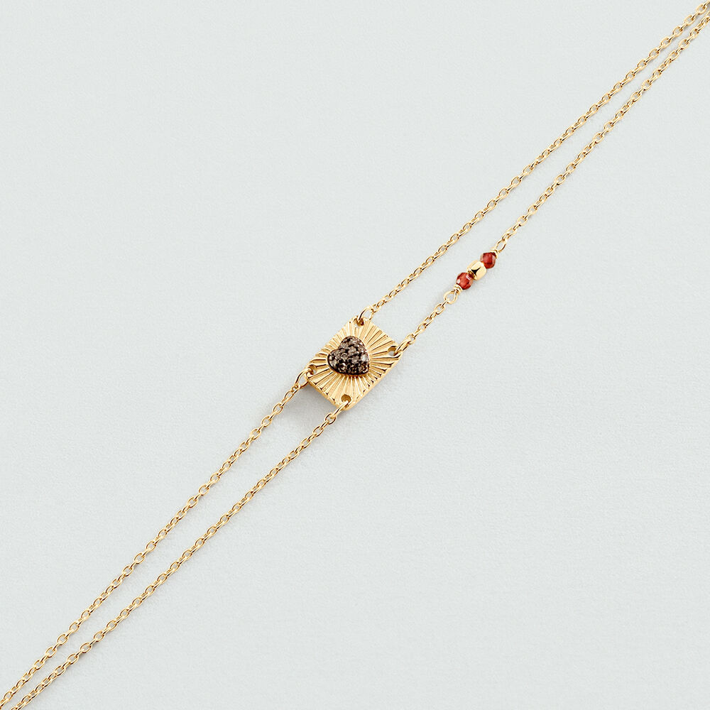 Link bracelet DIAMONDS - Gold / Gun - Bracelets  | Agatha