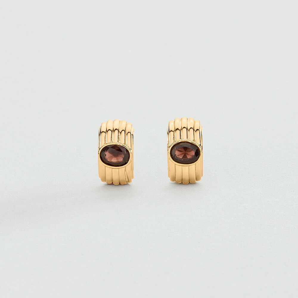Long earrings HAUSSMANN - Brown / Gold - Earrings  | Agatha