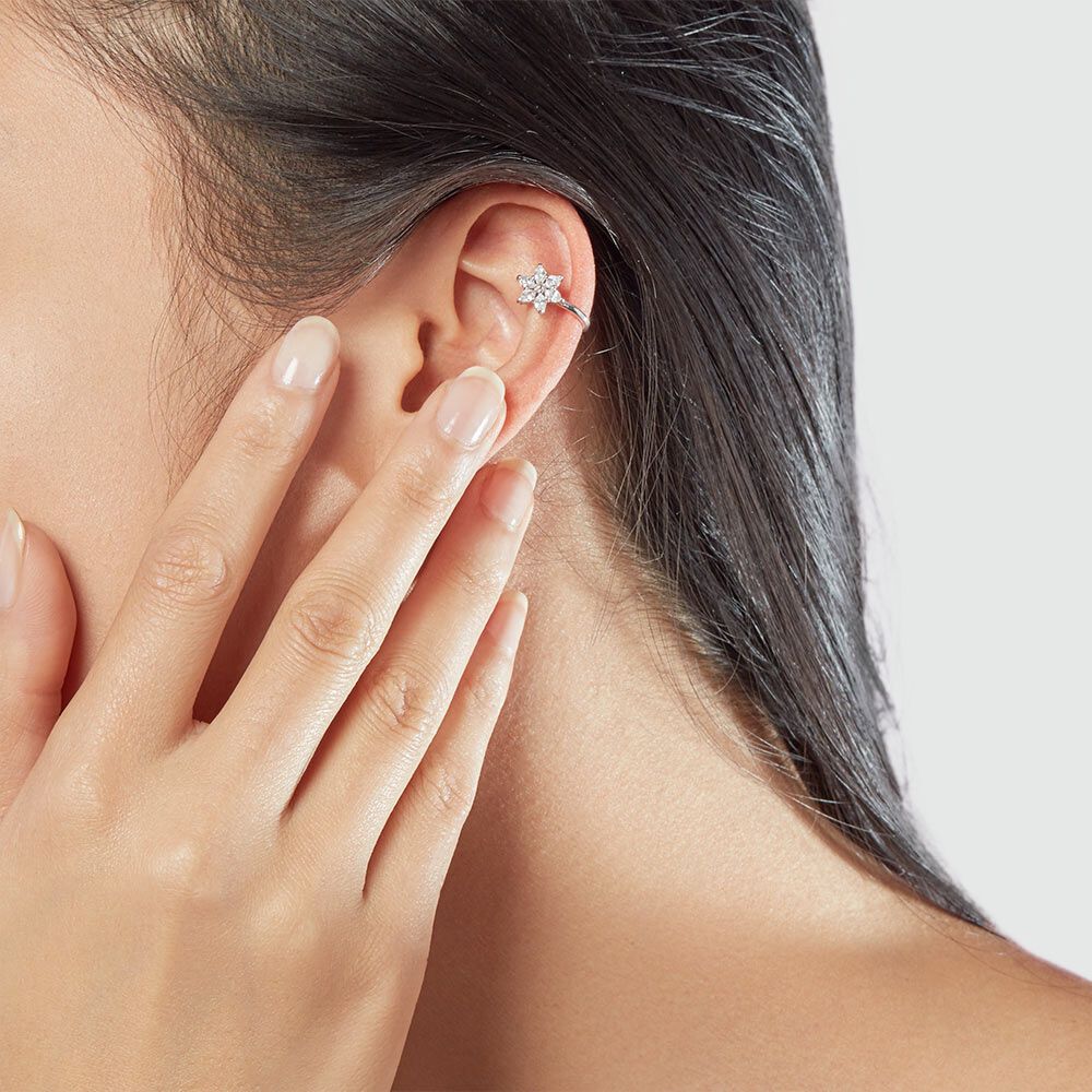 Ear cuff FLORIBEL - Crystal / Silver - Outlet  | Agatha