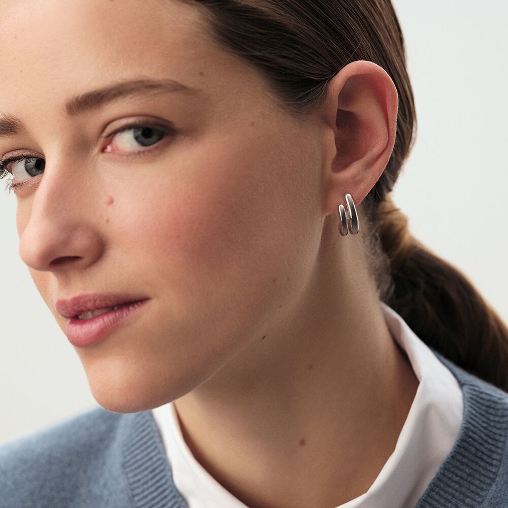 Long earrings TRIJONC - Silver - Genuine silver  | Agatha