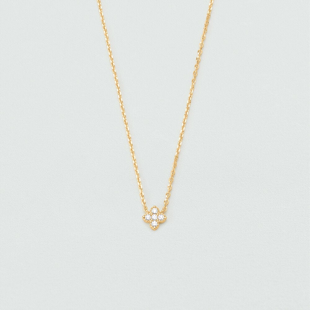 Choker necklace BELOVED - Crystal / Golden - Genuine silver  | Agatha