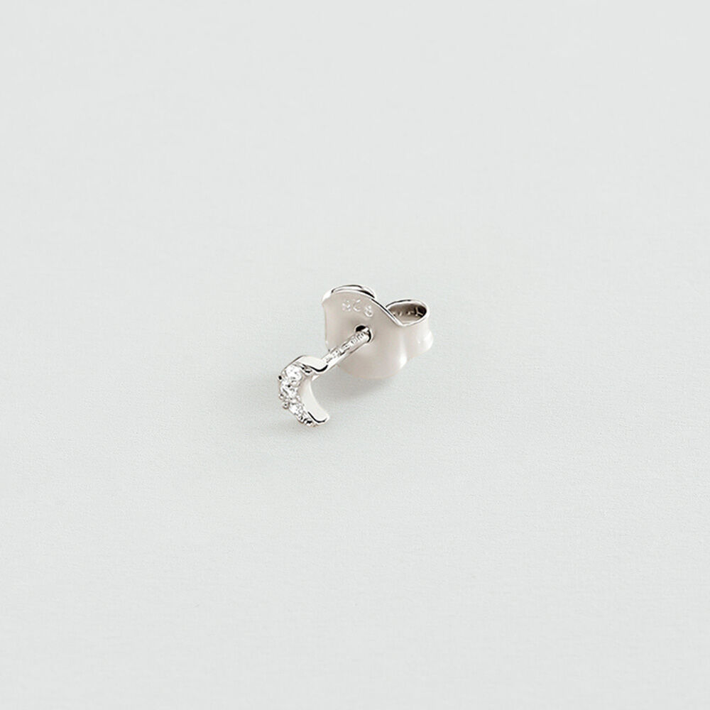 Stud earrings MOON MIX & MATCH - Crystal / Silver - Genuine silver  | Agatha