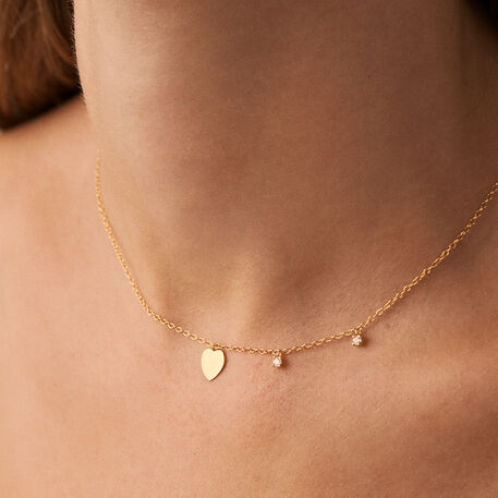 Choker necklace CORAZON - Crystal / Golden - All jewellery  | Agatha