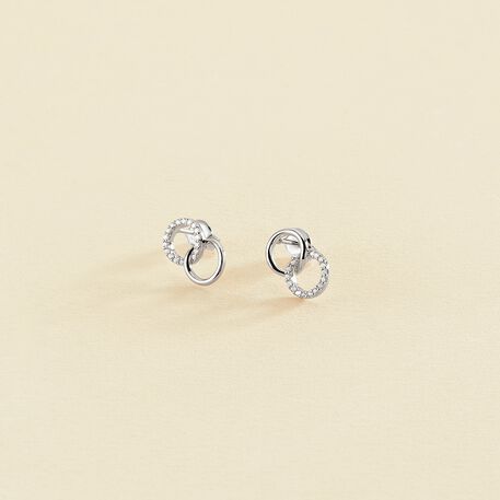 Stud earrings RONDOU - Crystal / Silver - All earings  | Agatha