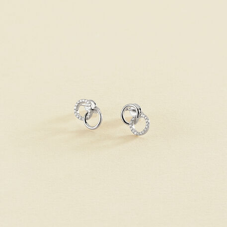 Stud earrings RONDOU - Crystal / Silver - All earings  | Agatha
