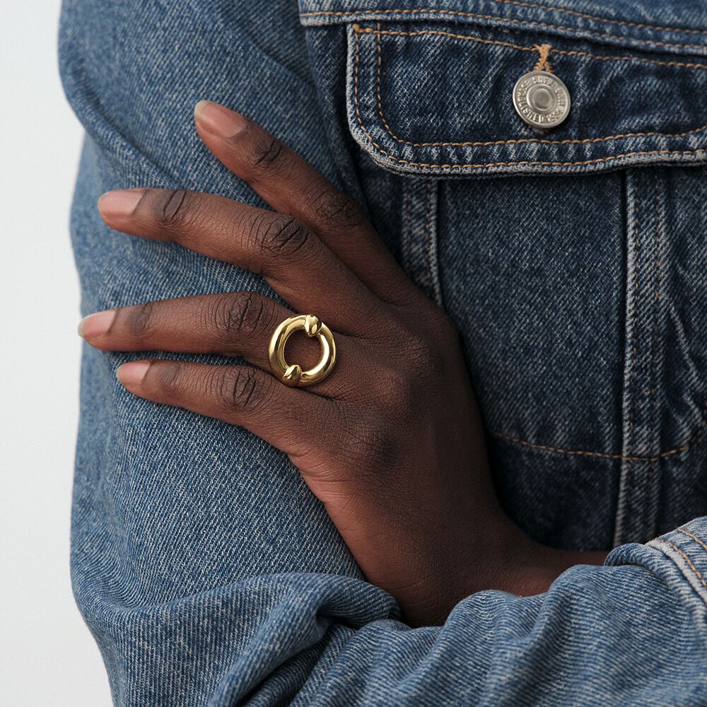Large ring INES - Golden - Jewellery  | Agatha