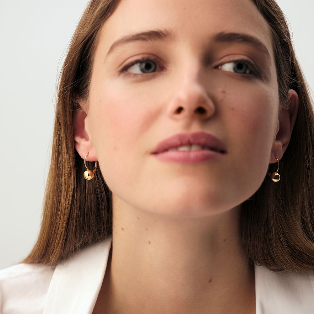 Long earrings BOUL - Golden - Ball earrings  | Agatha