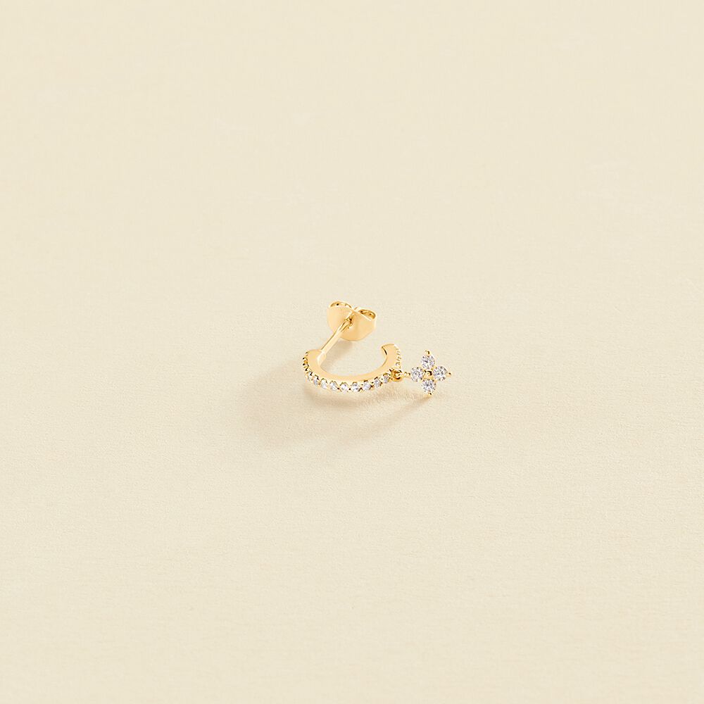 Hoop piercing DIAMSTAR - Crystal / Golden - All jewellery  | Agatha
