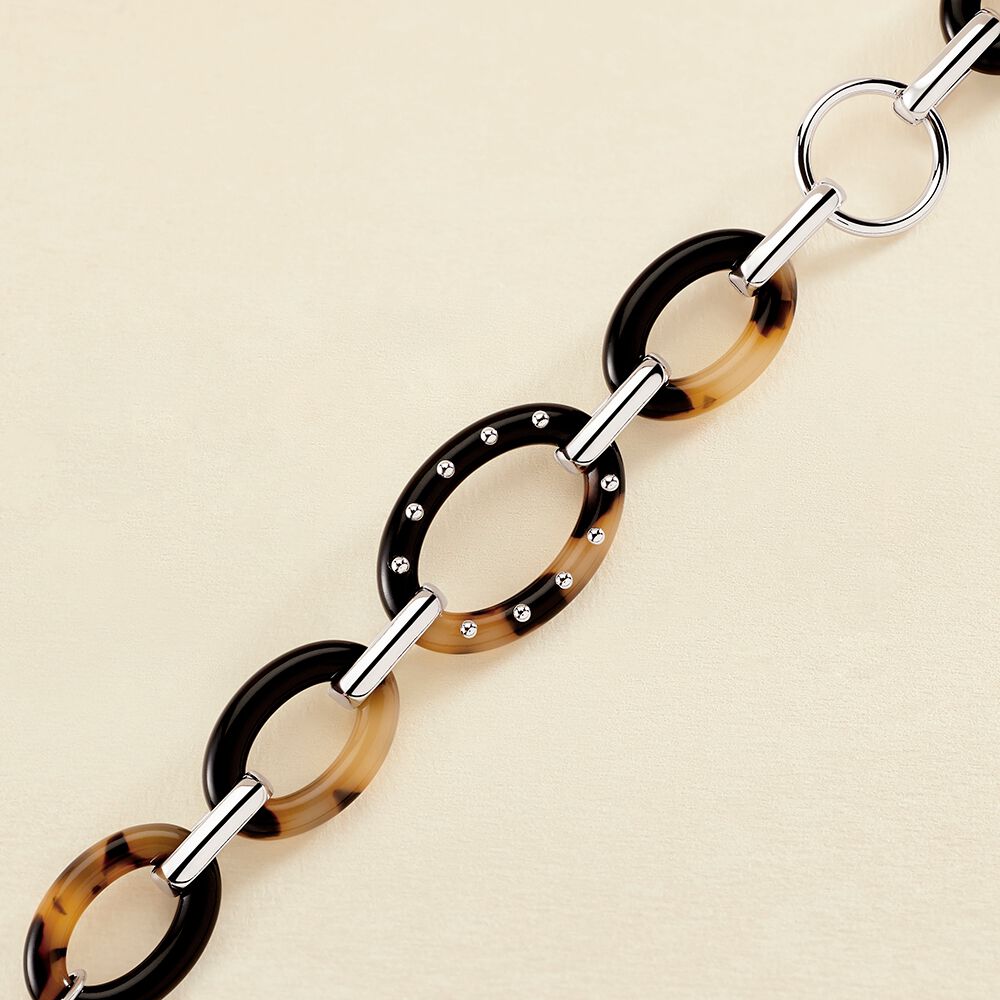 Link bracelet BOUCLE - Tortoise / Black - Bracelets  | Agatha