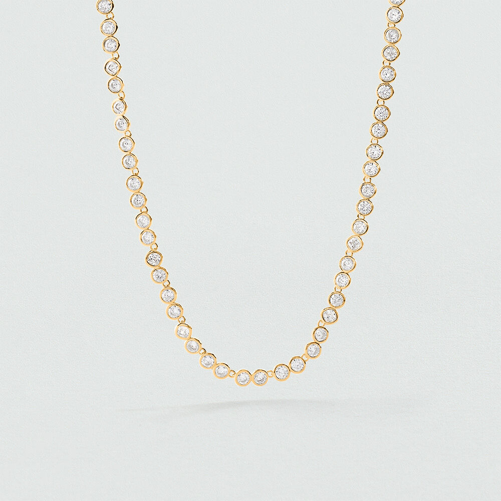 Short necklace SAINT GERMAIN RIVIERE - Crystal / Golden