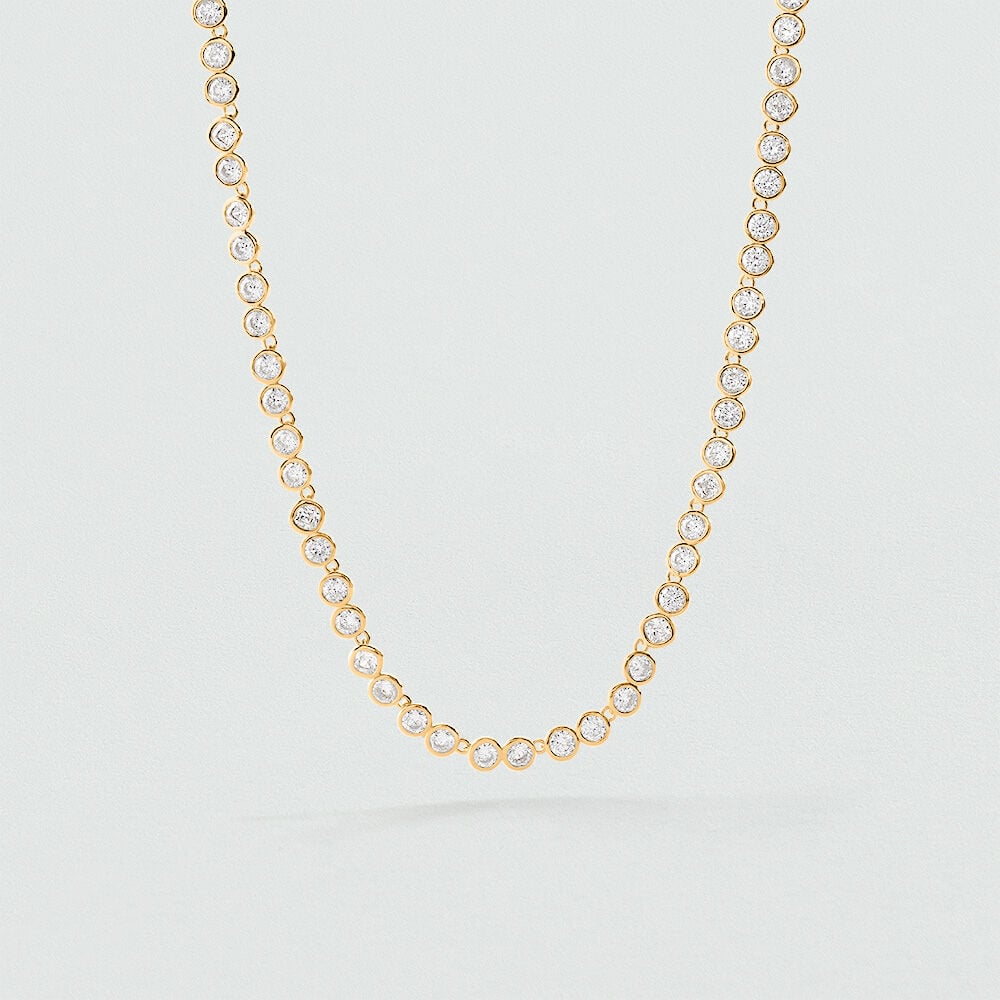 Short necklace SAINT GERMAIN RIVIERE - Crystal / Golden - Choker necklace  | Agatha