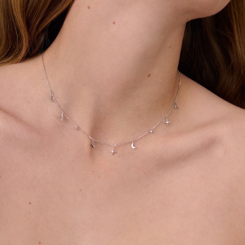 Choker necklace GALAXY - Crystal / Silver - Choker necklace  | Agatha