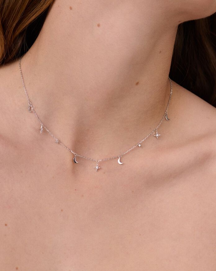 Choker necklace GALAXY - Crystal / Silver - All jewellery  | Agatha