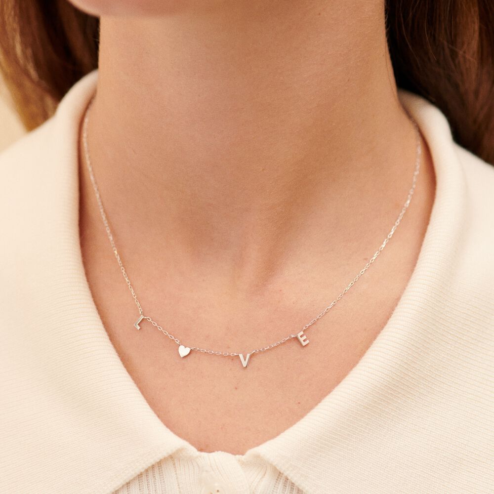 Choker necklace WITH LOVE - Silver - Choker necklace  | Agatha