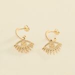 Hoops LUCKY EYE - Green / Golden - All jewellery  | Agatha