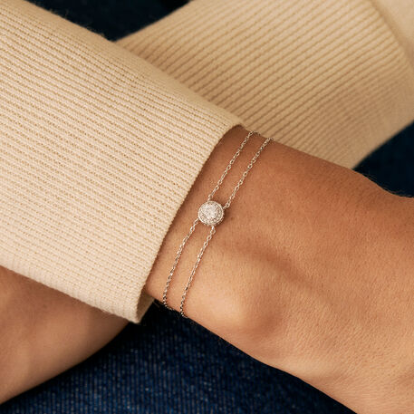 Link bracelet IMPERIAL - Crystal / Silver - 9:42  | Agatha