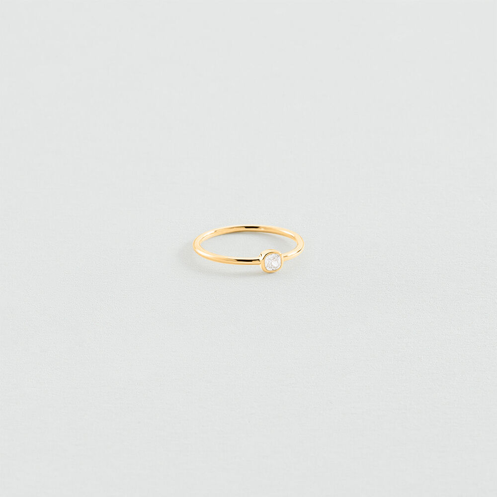 Thin ring CUSHION CANDY - Crystal / Golden - Jewellery  | Agatha