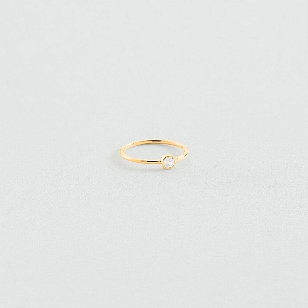 Thin ring CUSHION CANDY - Crystal / Golden - Jewellery  | Agatha
