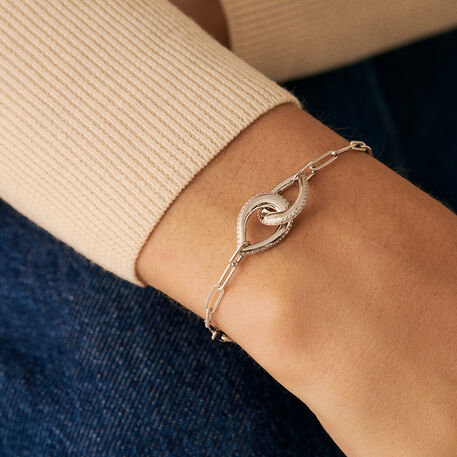 Link bracelet GEMINI - Crystal / Silver - All jewellery  | Agatha