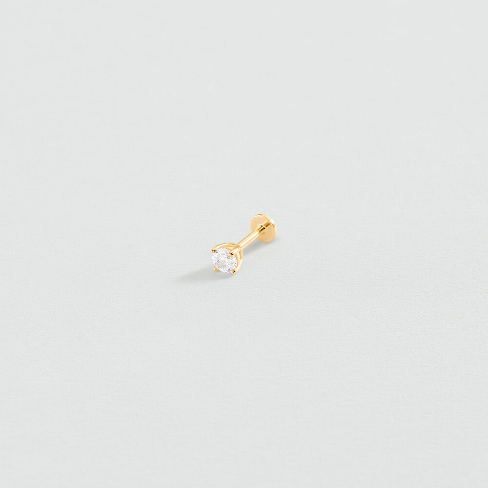 Piercing stud MIX & MATCH - Crystal / Golden - Genuine silver  | Agatha