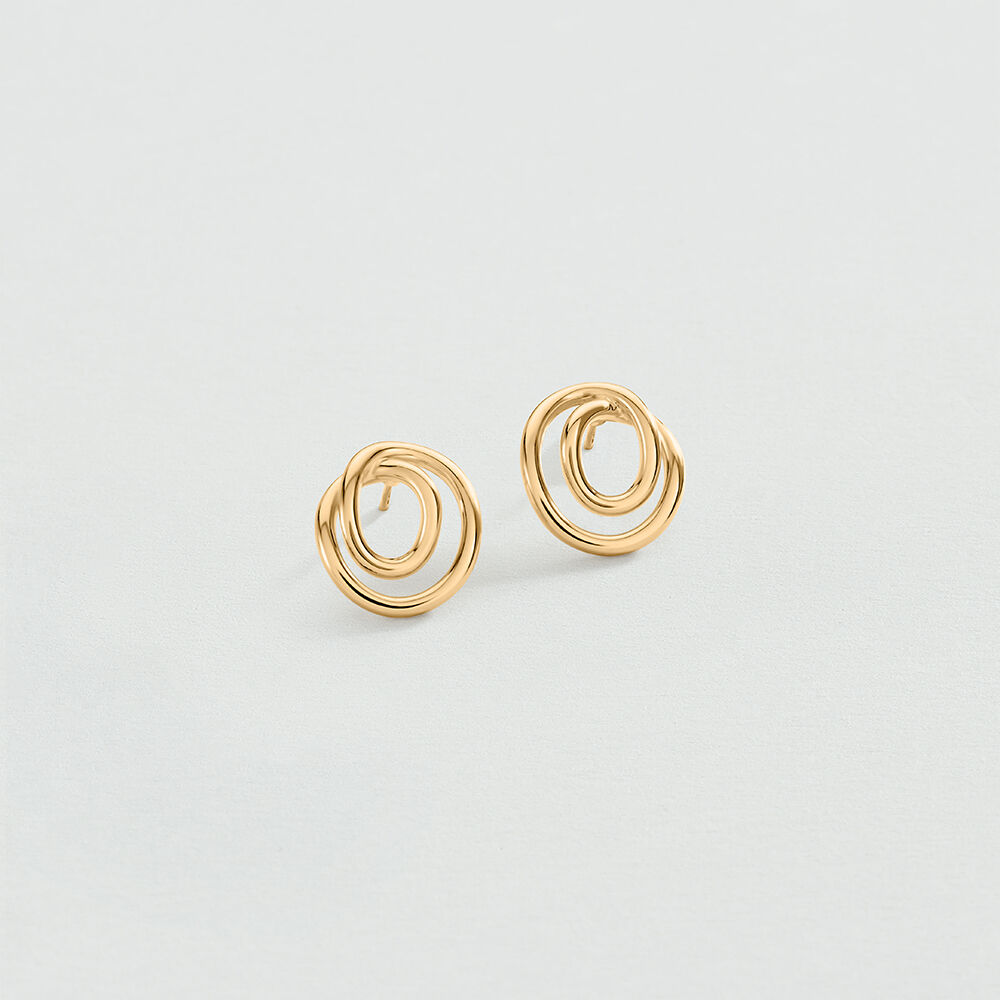 Hoops BELLEVILLE - Golden - Genuine silver  | Agatha