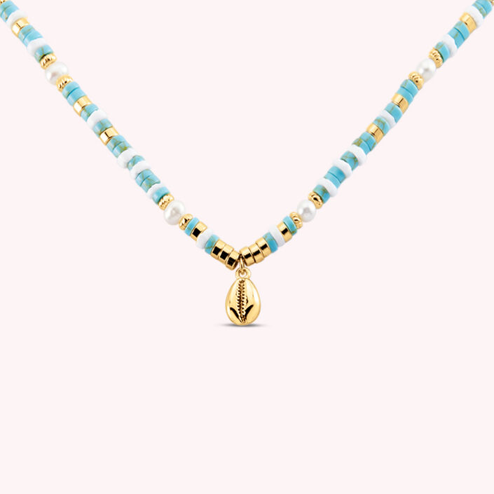 Choker necklace O'SOLEIL - Turquoise / Gold - All jewellery  | Agatha