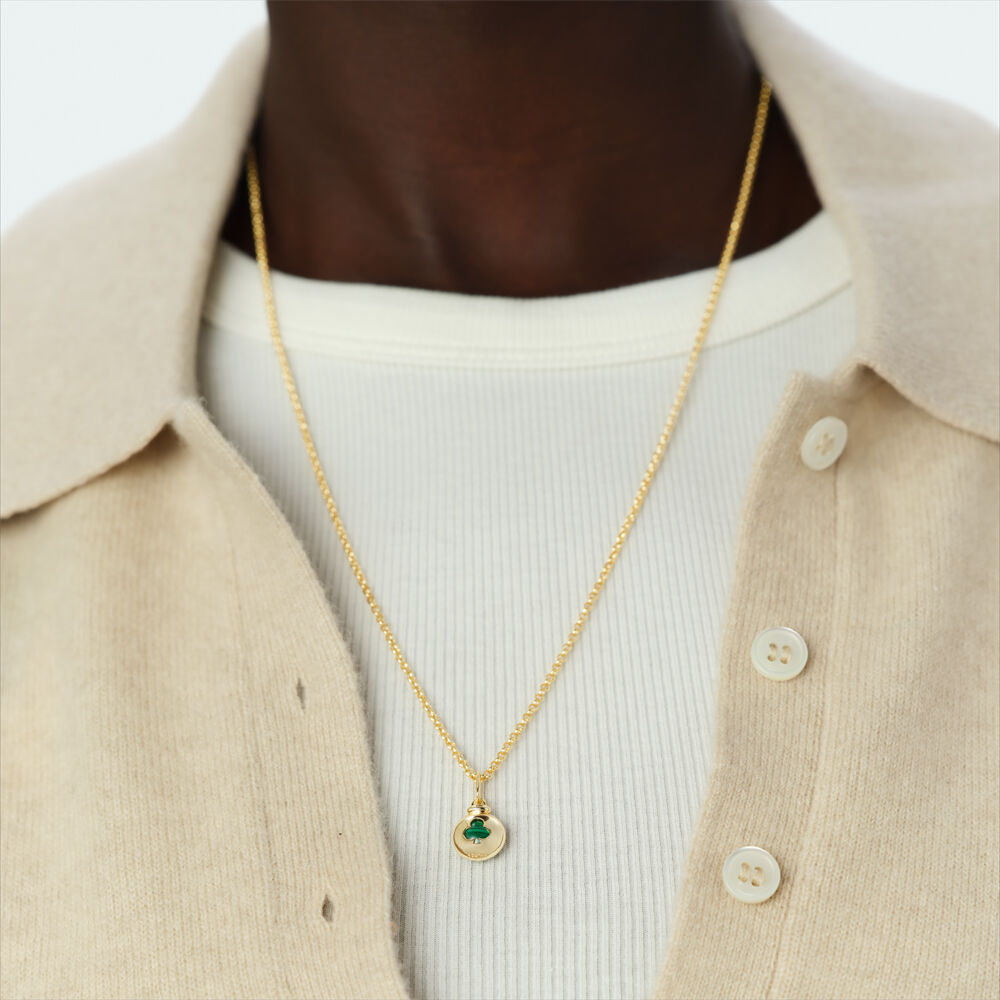 Pendant CLOVER - Green / Golden - New arrivals  | Agatha
