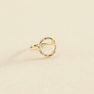 Thin ring RAINBOW - Multicolor / Gold - All jewellery  | Agatha
