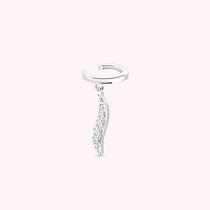 Ear cuff WAVY - Crystal / Silver - All jewellery  | Agatha