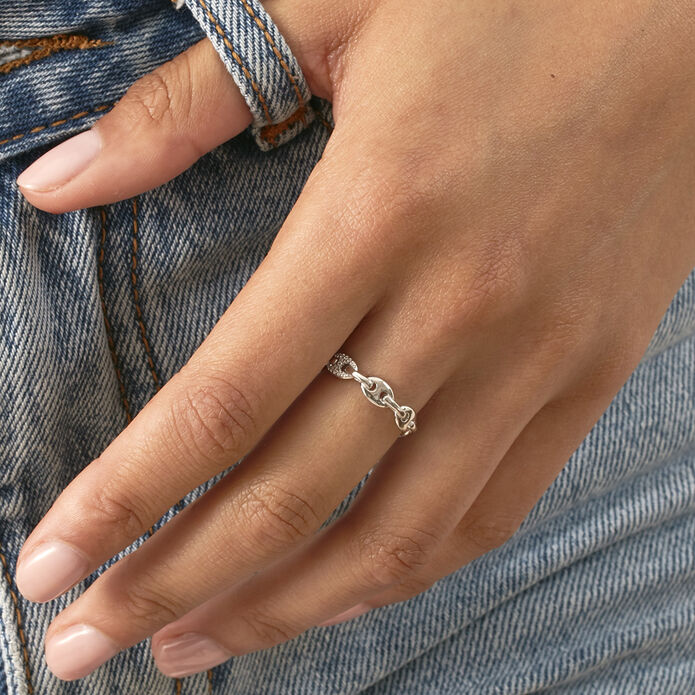 Thin ring ETREINTE - Crystal / Silver - All jewellery  | Agatha