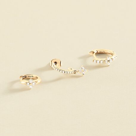Hoop piercing MIX& MATCH - Crystal / Golden - 13:01  | Agatha