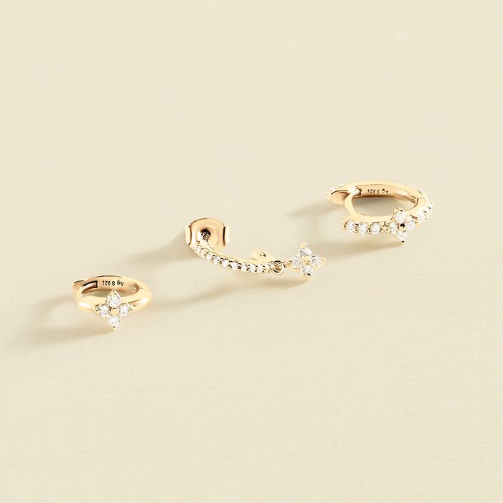 Hoop piercing MIX& MATCH - Crystal / Golden - All earings  | Agatha