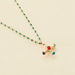 Choker necklace SMARTY - Green / Golden - All jewellery  | Agatha