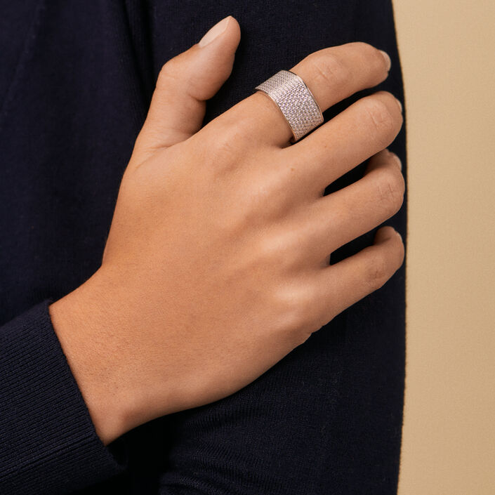 Large ring SISSI - Crystal / Silver - All jewellery  | Agatha