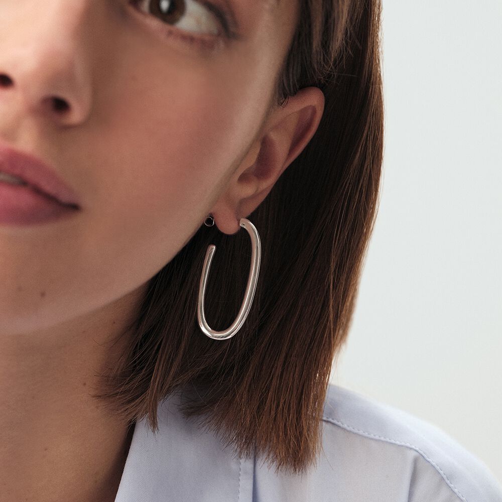 Hoops CHAIN - Silver - Earrings  | Agatha