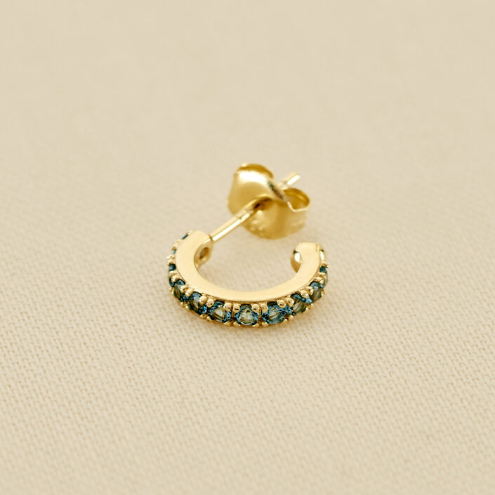 Hoop piercing PAVA - Turquoise / Gold - All jewellery  | Agatha