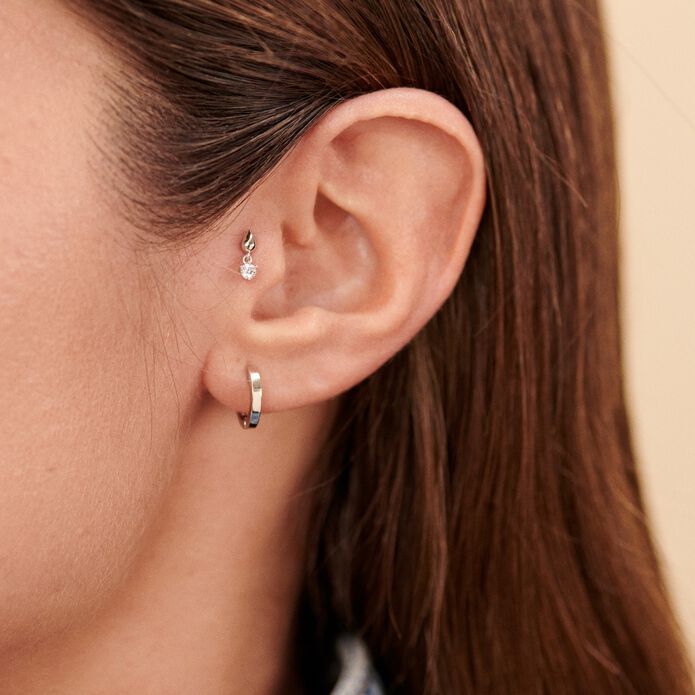Piercing Helix & Tragus EAR1PERRINE - Crystal / Silver - All jewellery  | Agatha