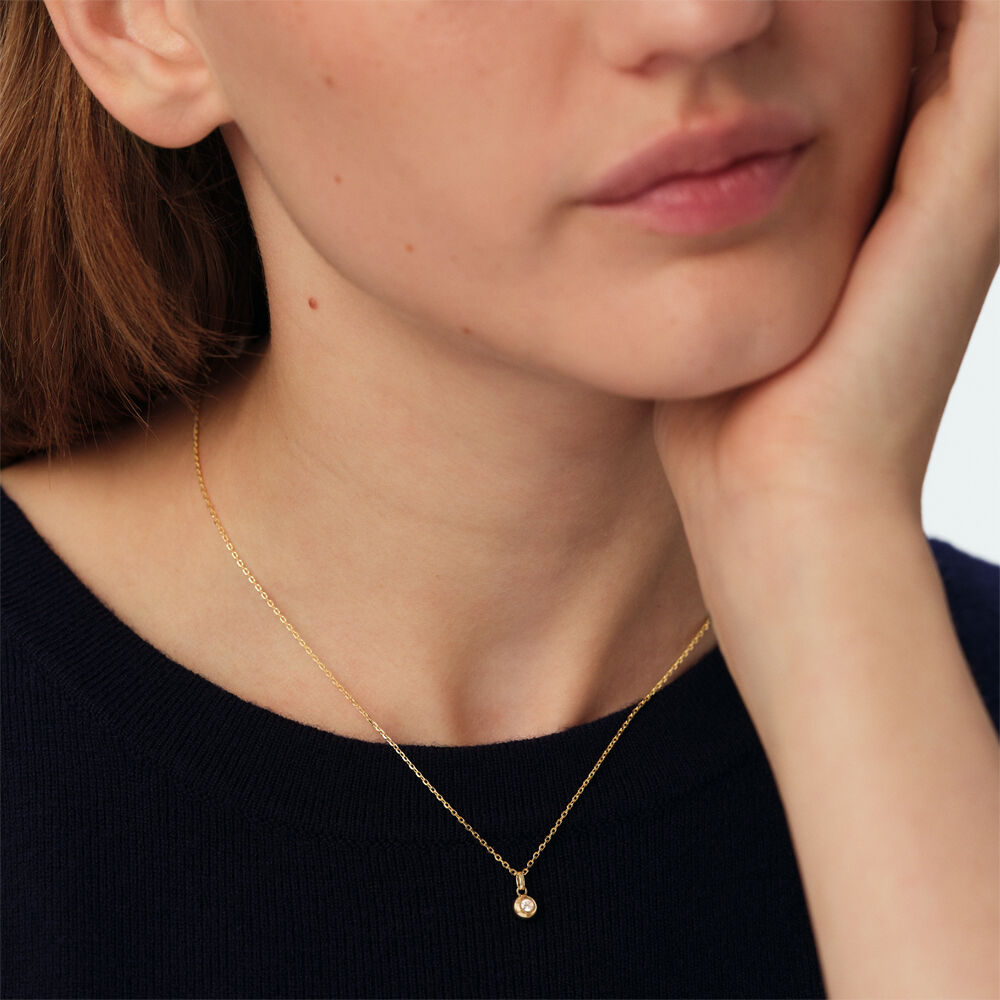 Mid-length necklace OD&Eacute;ON - Crystal / Golden - Mid-length necklace  | Agatha