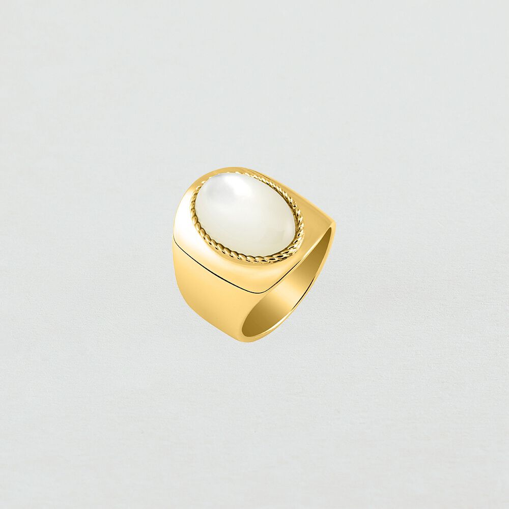Large ring ALOHA - Nacre / Gold - Outlet  | Agatha
