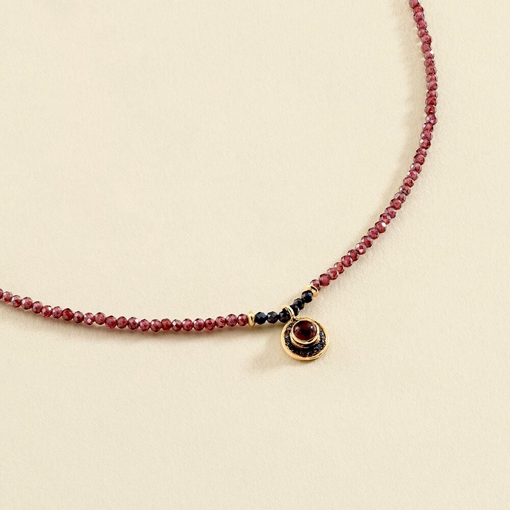 Choker necklace RUBI - Red / Gun - Choker necklace  | Agatha