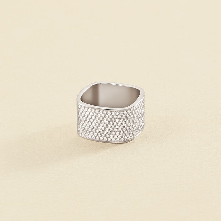 Large ring SISSI - Crystal / Silver - All jewellery  | Agatha