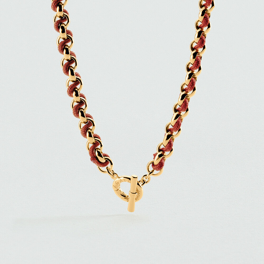Choker necklace GAMBETTA - Terracotta / Golden - Choker necklace  | Agatha