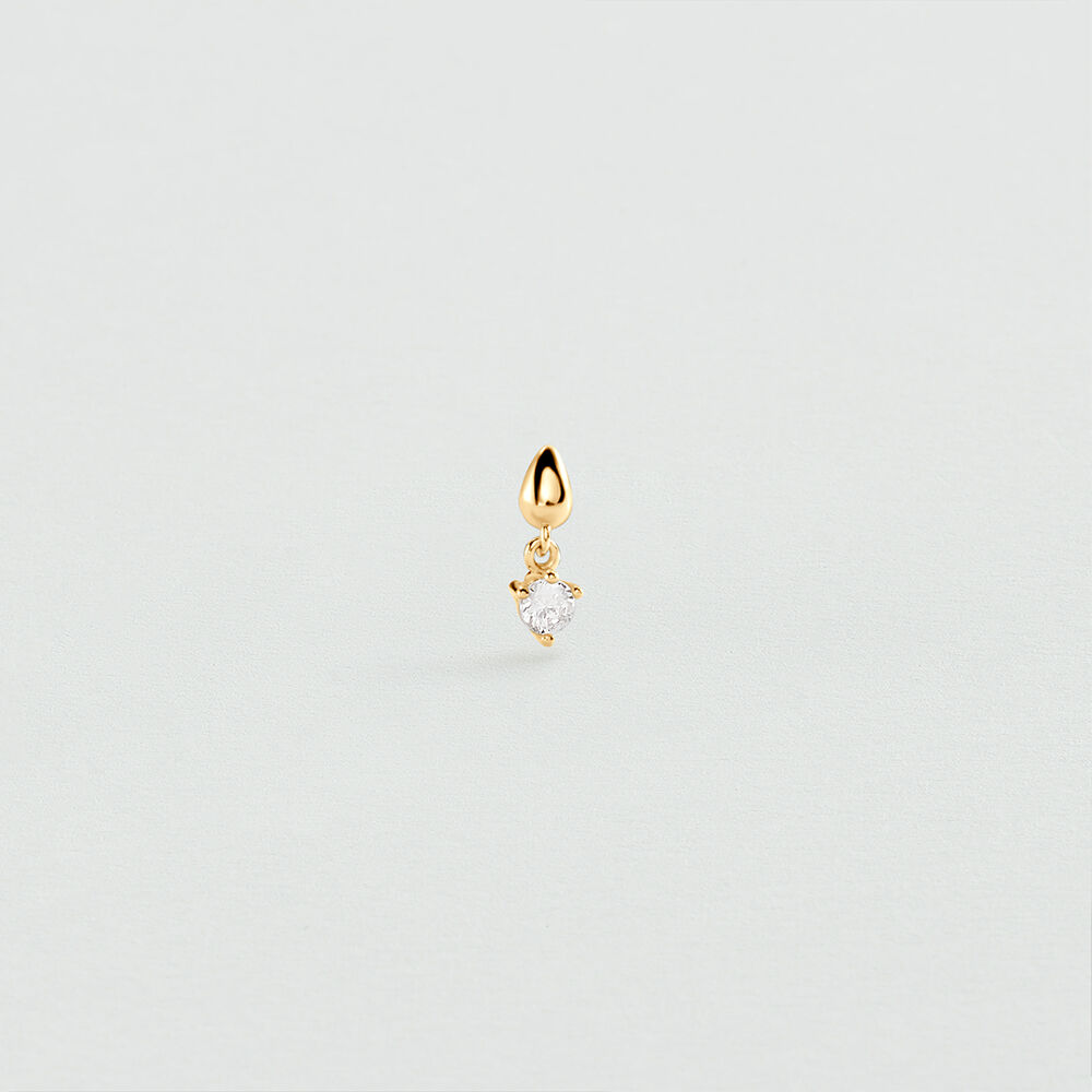 Piercing stud DROP MIX & MATCH - Crystal / Golden - Genuine silver  | Agatha