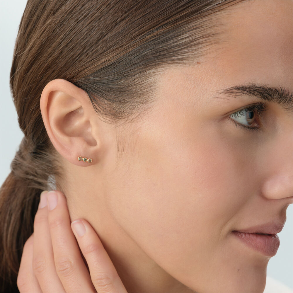 Stud earrings OD&Eacute;ON - Green / Golden - Earrings  | Agatha