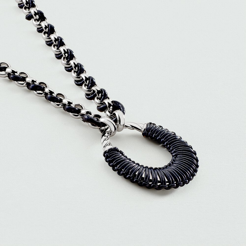 Long necklace TWIGGY - Silver / Dark Blue - Long necklace  | Agatha