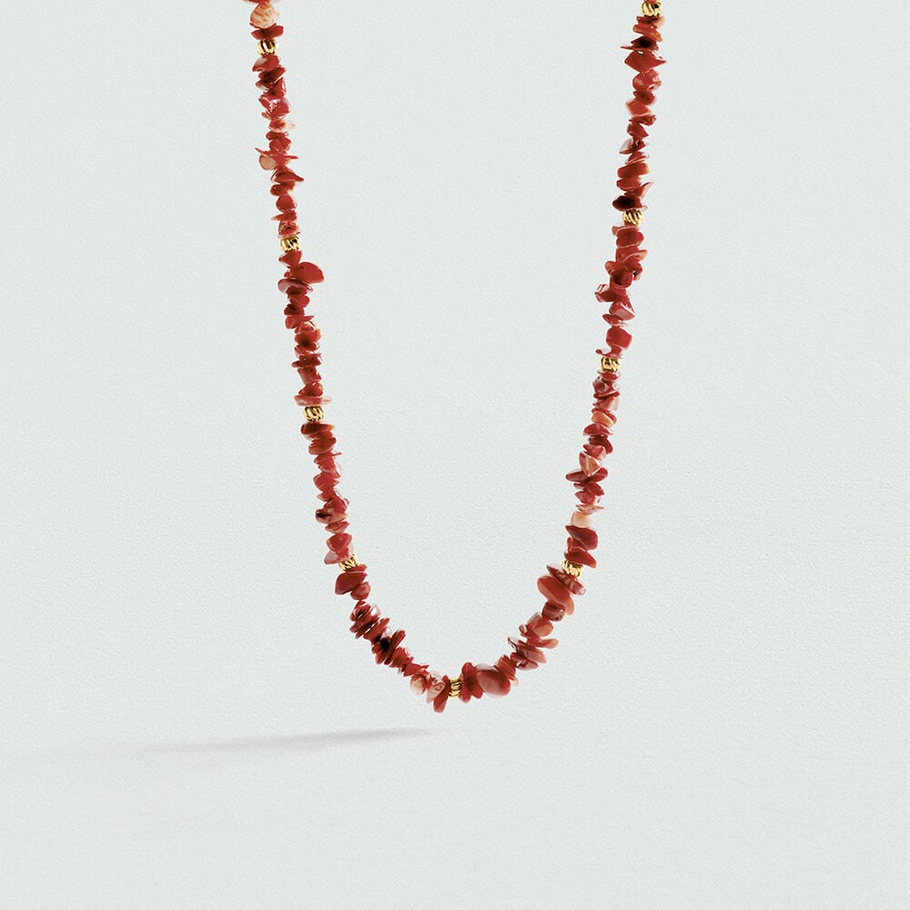 Long necklace CASSIS - Red / Gold - Long necklace  | Agatha